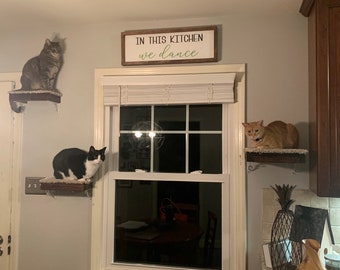 Set of 4 Floating Cat Shelves with carpet - 3 corners and 1 rectangle