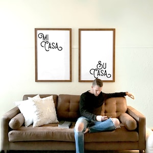 Mi Casa Su Casa 2 typography posters, wall art living room decor