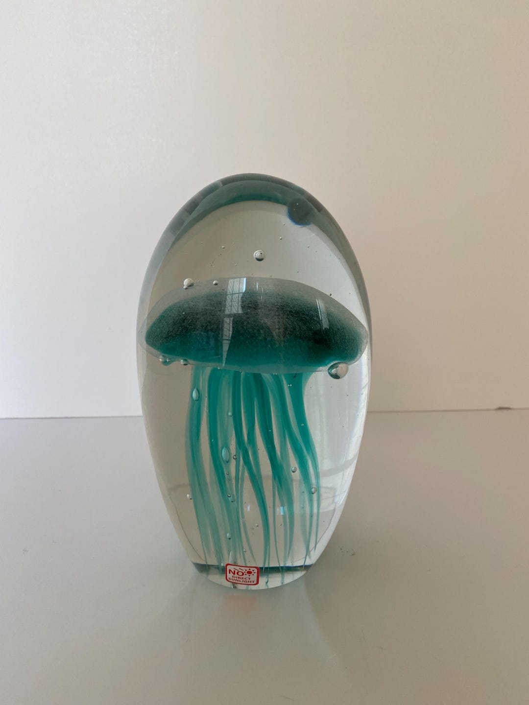 Art Glass Glass Jellyfish Paperweight Hand Blown Clear & Blue - Etsy