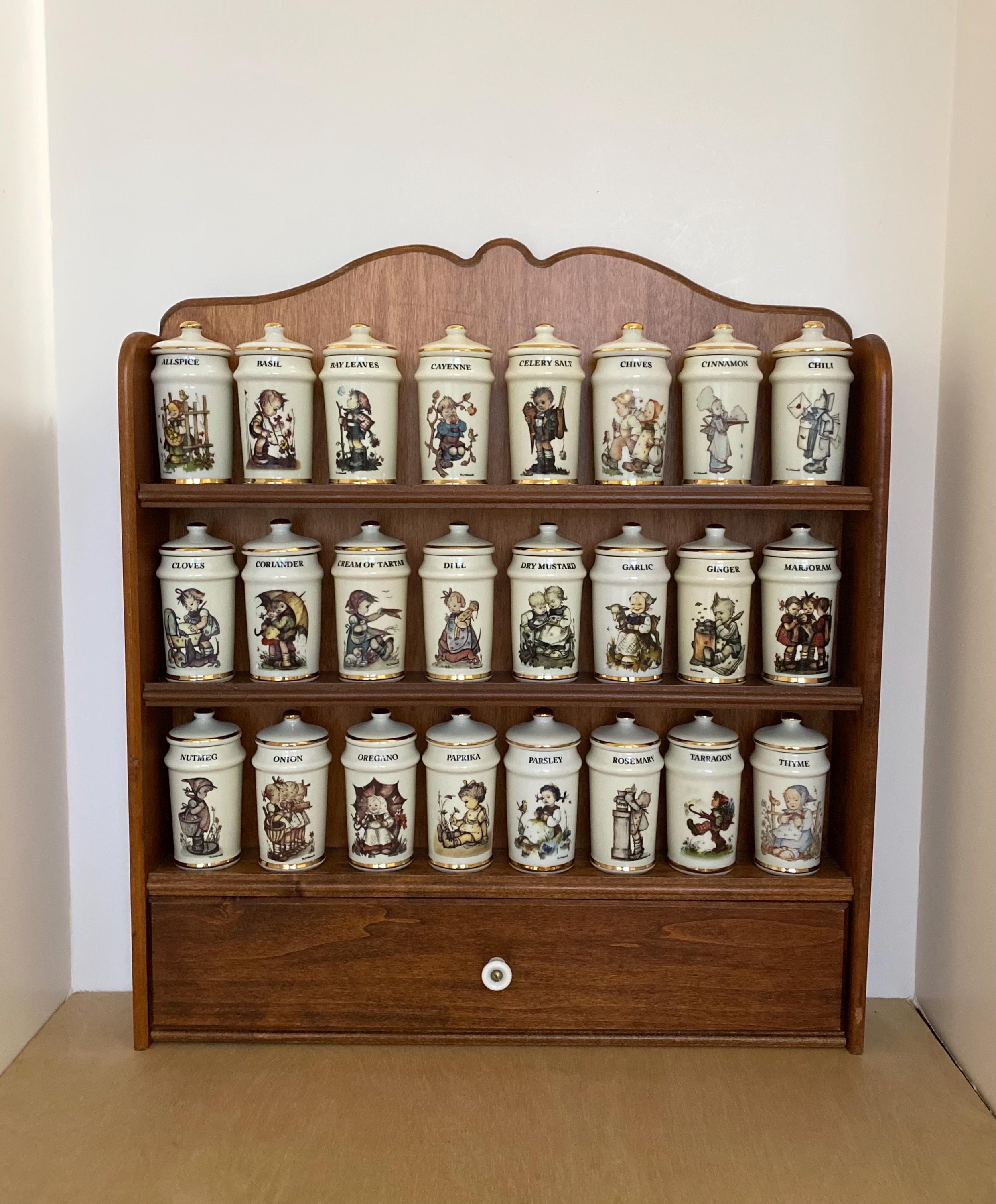 Danbury Mint M.j. Hummel Spice Jar Set. 24 Piece,rack, and Recipe