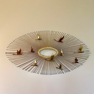 Mid Century Birds in Flight Brass Wall Art