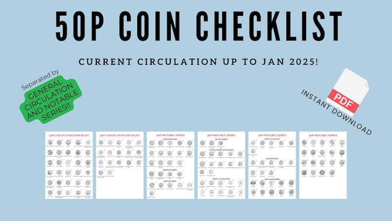 British 50p Coin Collection Checklist | 50p Coin Guide | Coin Noodling ...