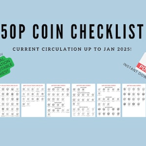 Checkliste für die britische 50p-Münzensammlung | 50p Münzführer | Münznudelanleitung | Britische Währung | Münzsammeln