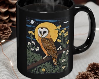 Barn Owl Mug, Birder Gift, Birdwatching Coffee Mug, Bird Gift, Barn Owl Cup, Bird Lover Nature Gift, Owl Lover Present