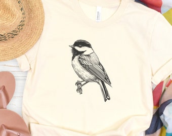 Chickadee T-Shirt, Gift for Birdwatcher & Birder Shirt, Perfect Birding T-shirt, Unique Bird Gift Ideas for Nature Lovers