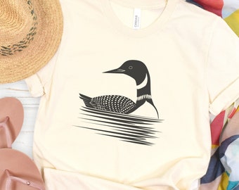 Common Loon T-Shirt - Nature Lover Gift - Comfortable Birdwatcher Tee - Beautiful Black & White Bird Shirt for Birders and Birding