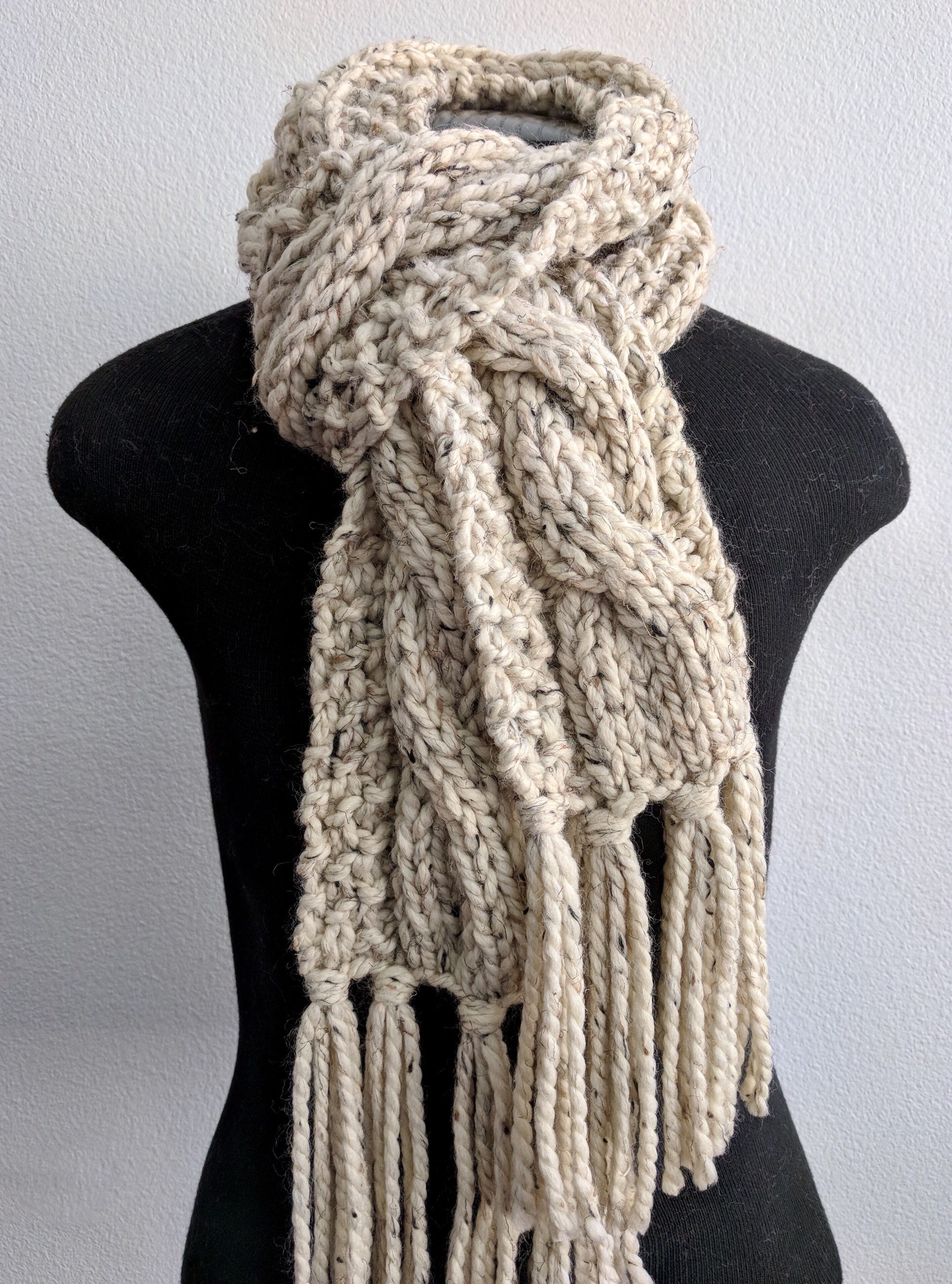 Knitted Fringe Scarf