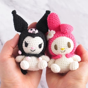 DIGITAL DOWNLOAD Crochet Amigurumi Pattern: Japanese Black Bunny Character image 4