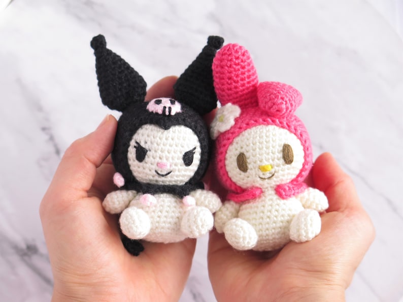 DIGITAL DOWNLOAD Crochet Amigurumi Pattern: Japanese Black Bunny Character image 4