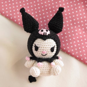 DIGITAL DOWNLOAD Crochet Amigurumi Pattern: Japanese Black Bunny Character image 3