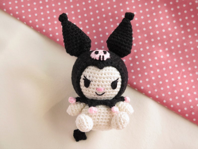 DIGITAL DOWNLOAD Crochet Amigurumi Pattern: Japanese Black Bunny Character image 3