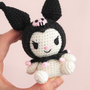 DIGITAL DOWNLOAD Crochet Amigurumi Pattern: Japanese Black Bunny Character image 2