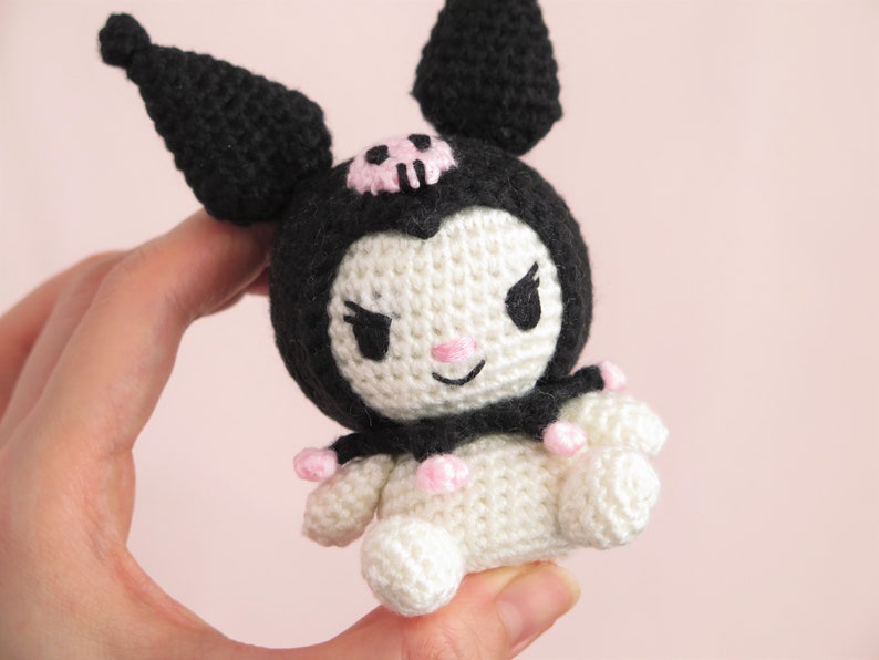 DIGITAL DOWNLOAD Crochet Amigurumi Pattern: Japanese Black Bunny Character image 2