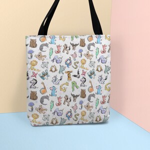 Girls Tote Bag, Preschool Tote bag, Preschool bag, Kindergarten Tote Bag, Kindergarten bag, Alphabet Tote bag, Zoo tote bag