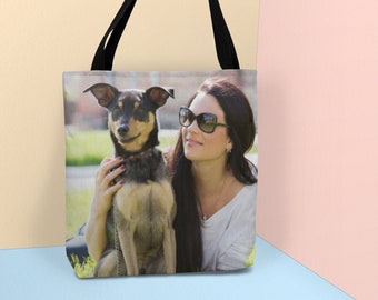 Dog Tote Bag, Custom Tote Bag With Picture, Photo Tote Bag, Tote Bag With Picture, Gift With Picture, Personalized Photo Gift For Her