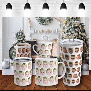Baby Face Mug, Baby Photo Mug, Baby Face Tumbler, Kid Picture Travel Mug, Baby Coffee Mug Gift For Dad, Child Tea Cup Gift For Mom