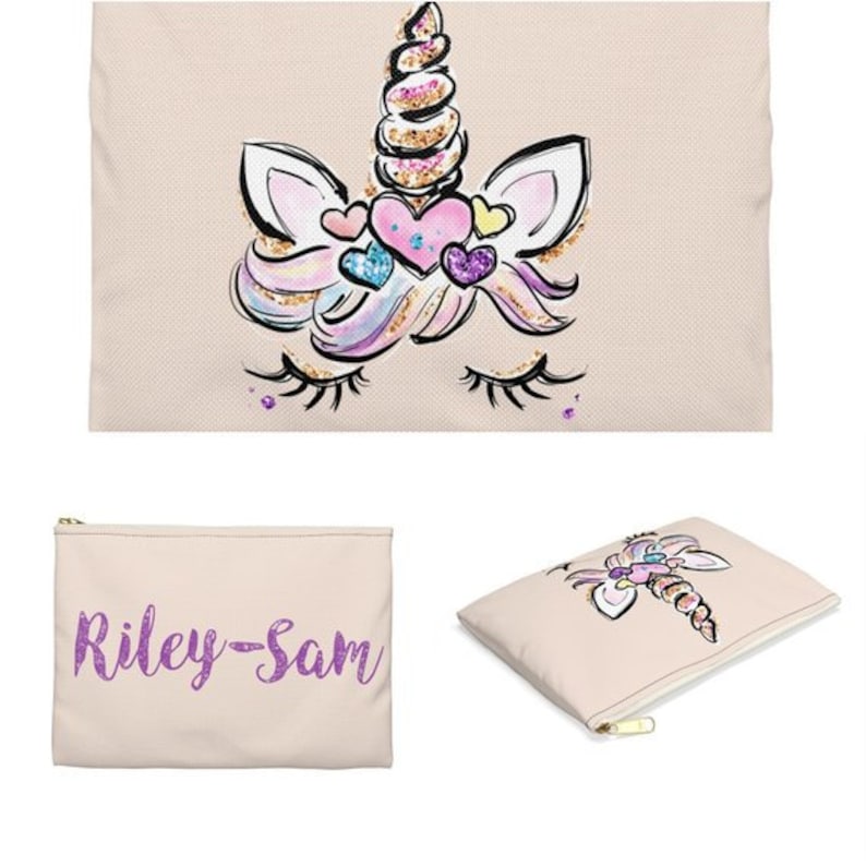 Unicorn name pouch Pouch for School Personalized Unicorn Pouch for Girls Custom Unicorn Pouch Accessory Pouch Personalised pencil case