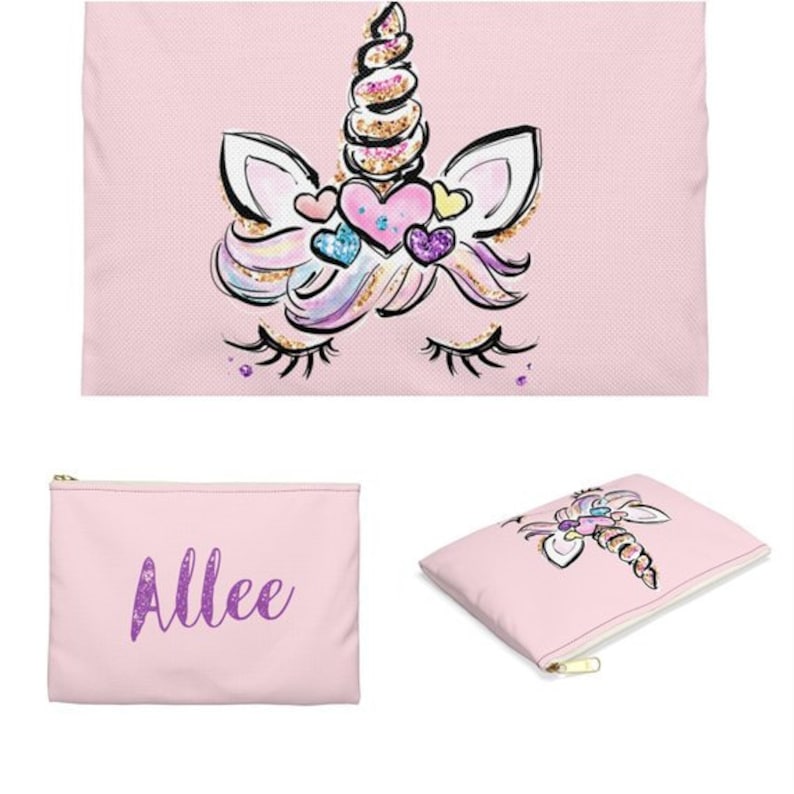 Unicorn name pouch Pouch for School Personalized Unicorn Pouch for Girls Custom Unicorn Pouch Accessory Pouch Personalised pencil case