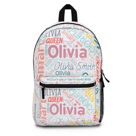 Personalized Backpack Custom School Backpack With Names Word Etsy