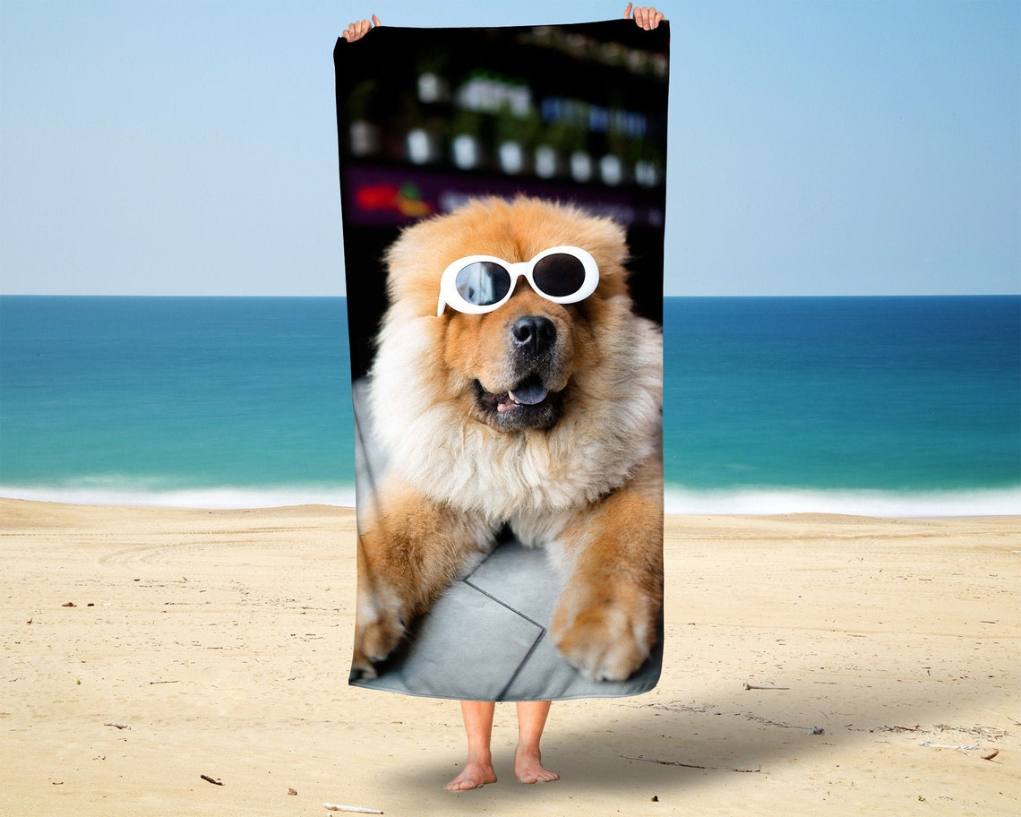 Custom Dog Beach Towel Personalised Beach Towel With Your Pet Etsy