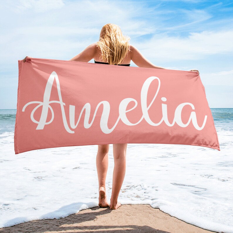 Your Name on a Beach Towel Personalised Towel for Women Etsy