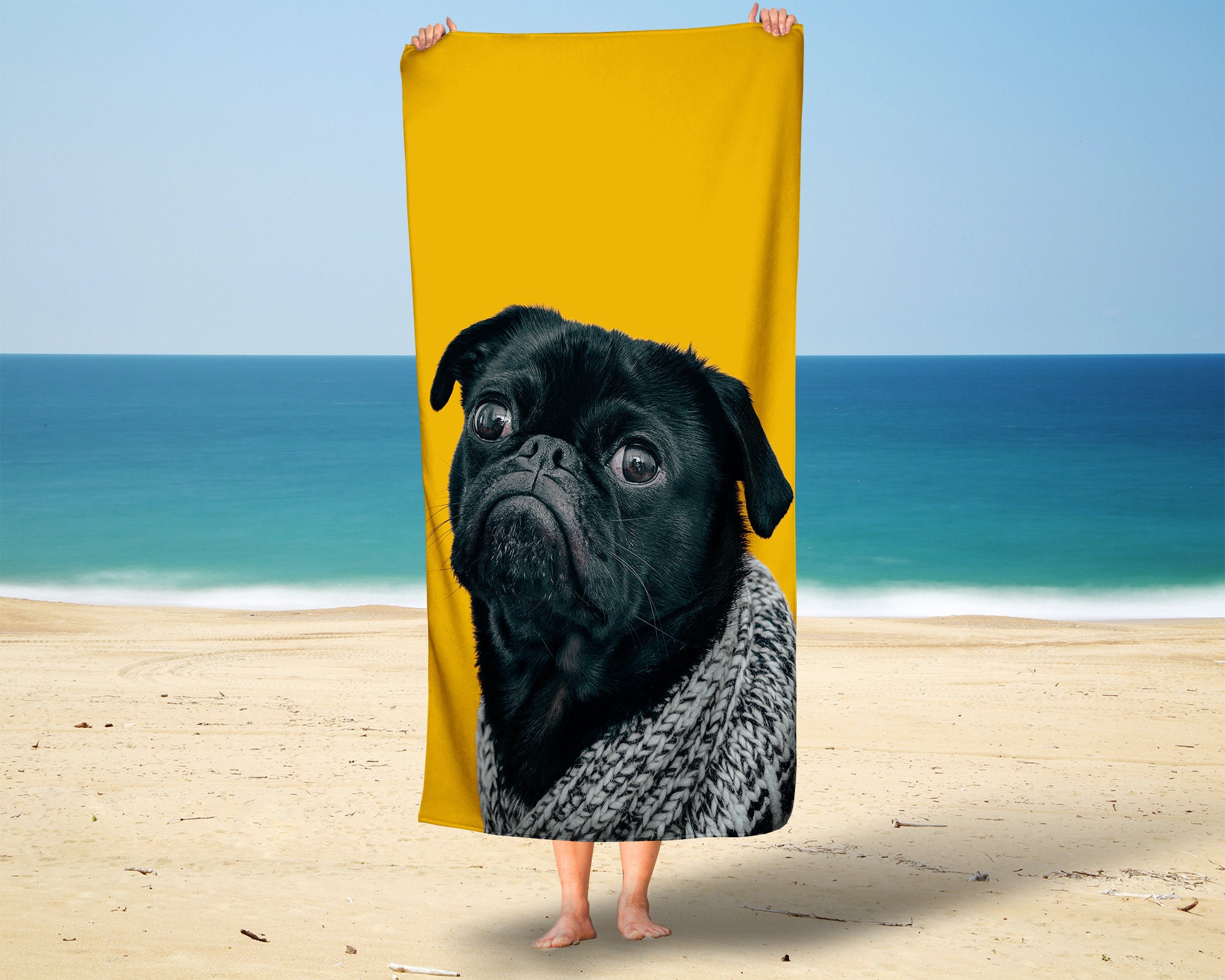 Custom Dog Beach Towel Personalised Beach Towel With Your Pet Etsy