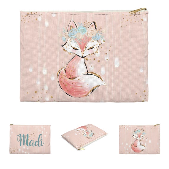 Personalized Fox Pencil Case for Girls Fox Pouch Girls Wood Etsy