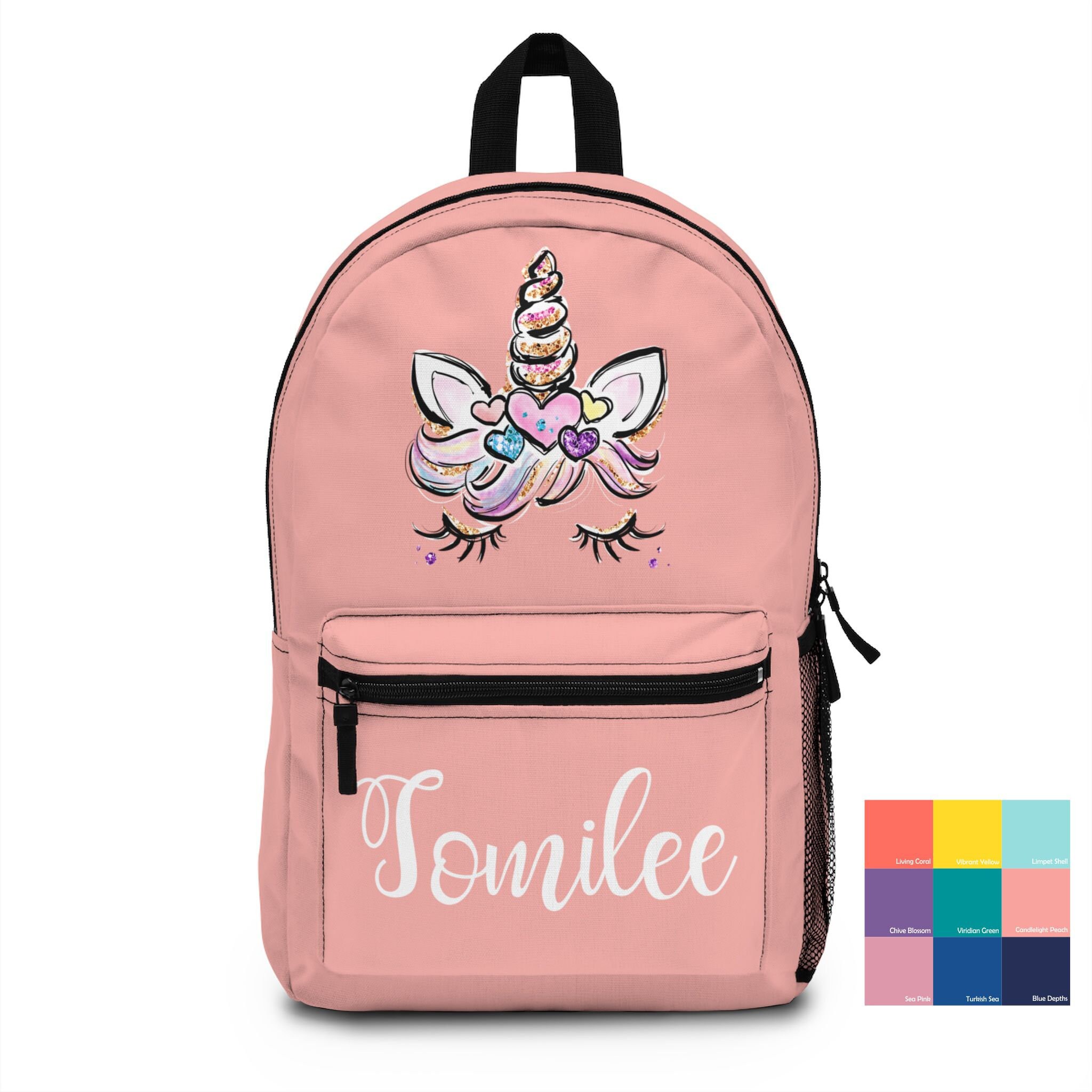 personalized unicorn backpack and lunchbox