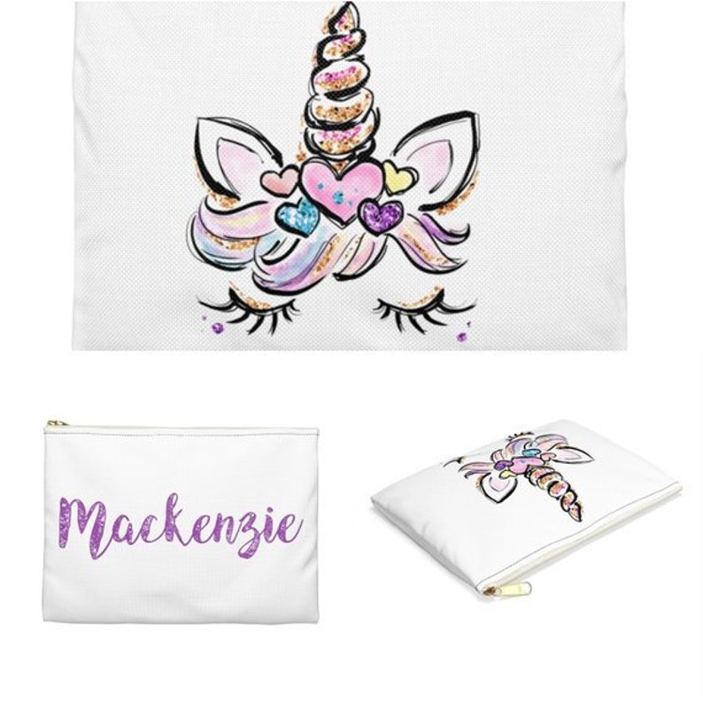 Unicorn name pouch Pouch for School Personalized Unicorn Pouch for Girls Custom Unicorn Pouch Accessory Pouch Personalised pencil case