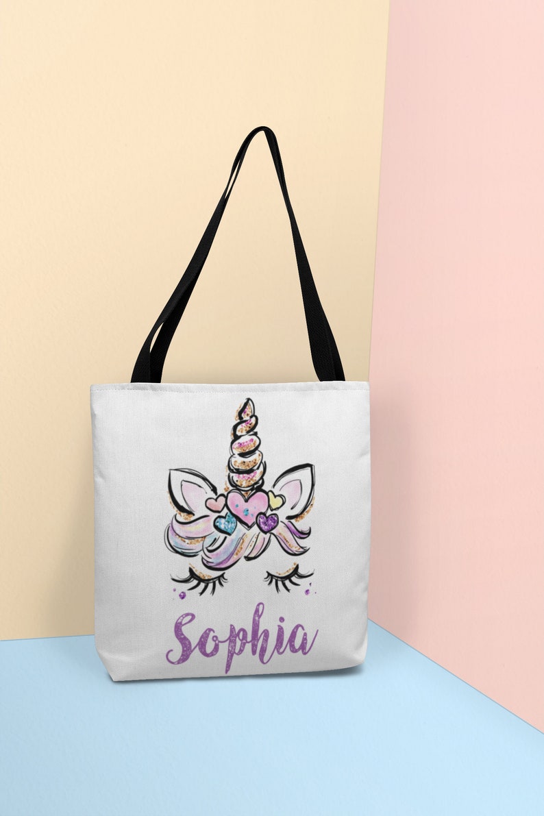 Personalized Unicorn Tote Bag for Girls Easter Unicorn Bag Etsy