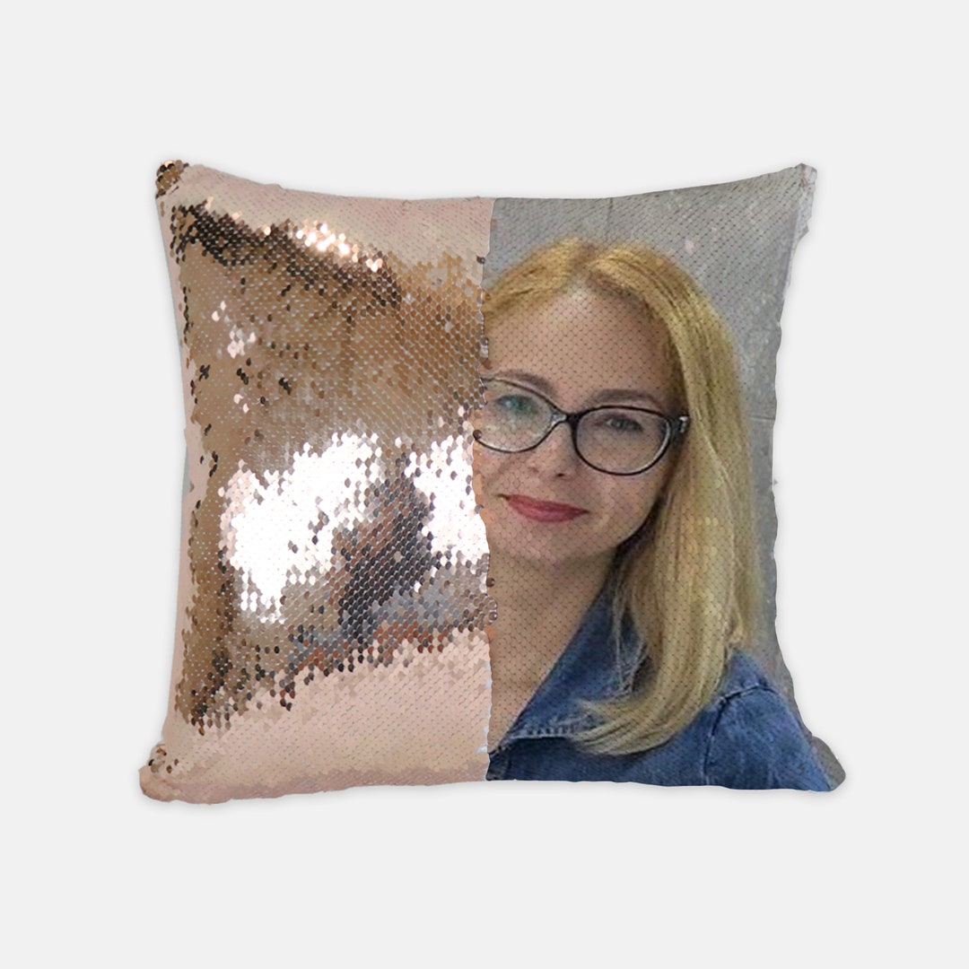 Custom Face Pillow Case Funny Personalized Sequin Pillow Etsy