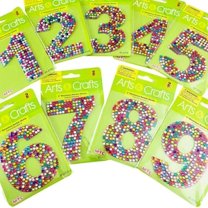 Strass lijm nummer stickers voor partij decor voor nummer voor baby douche foto's voor baby fotoshoot rekwisieten verjaardag gunst 4 "SET van 2