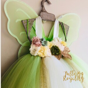 Fairy Tutu Dress Deluxe Set para niño pequeño Tinkerbell Tutu Flower Girl Wedding Tutu Dress para niñas Regalo para su vestido de cumpleaños imagen 8