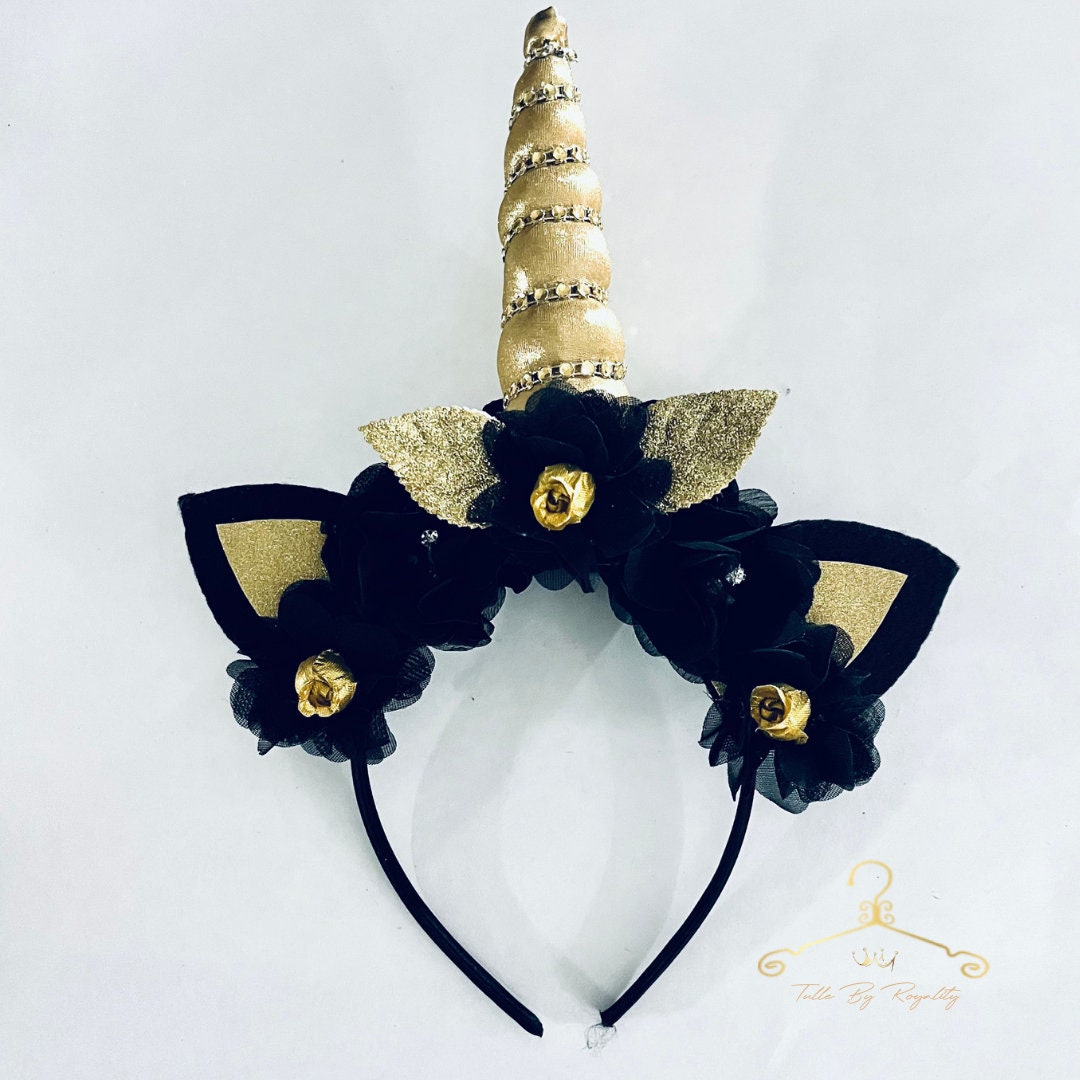 Black Unicorn Headband Etsy