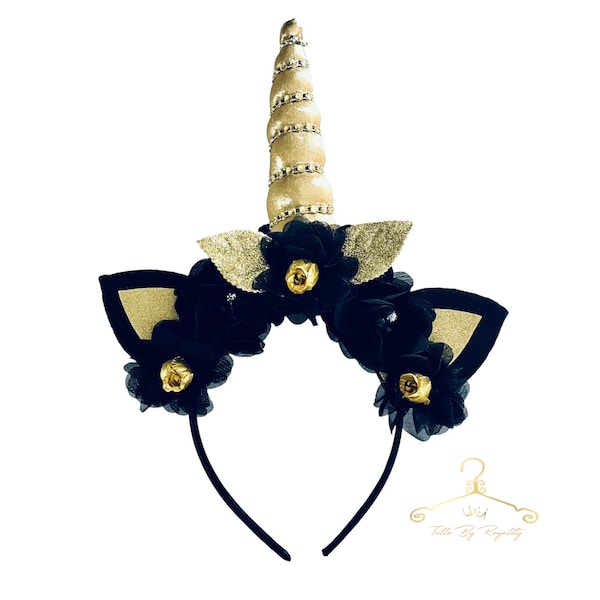 Black Unicorn Headband
