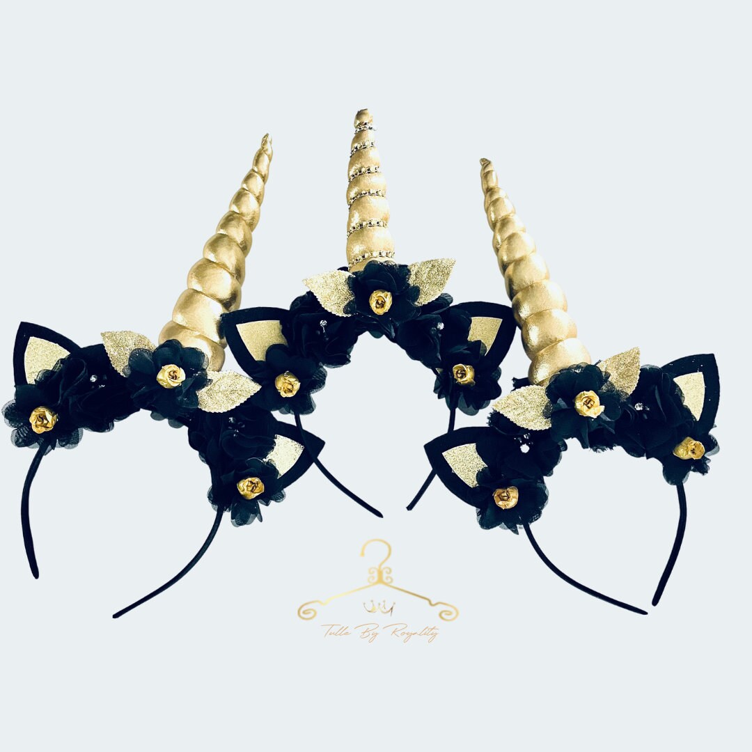 Black Unicorn Headband Etsy