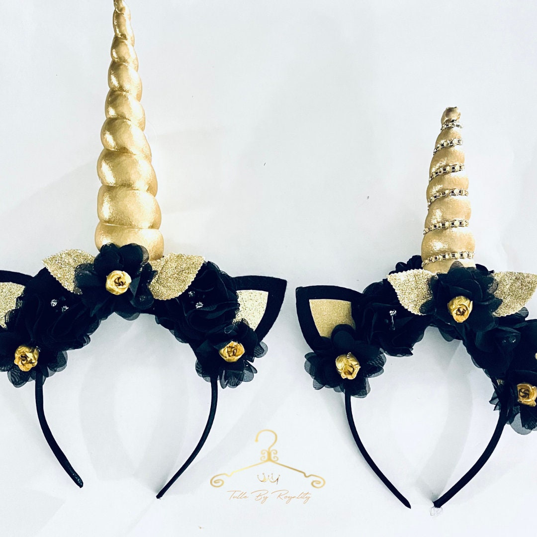 Black Unicorn Headband Etsy