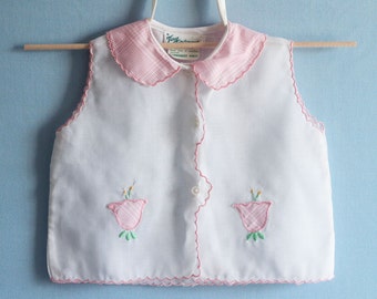 Vintage Pink and White Baby Top