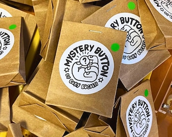 Mystery Button | Hand Drawn and Painted | Decal and Display | Illustration and Character