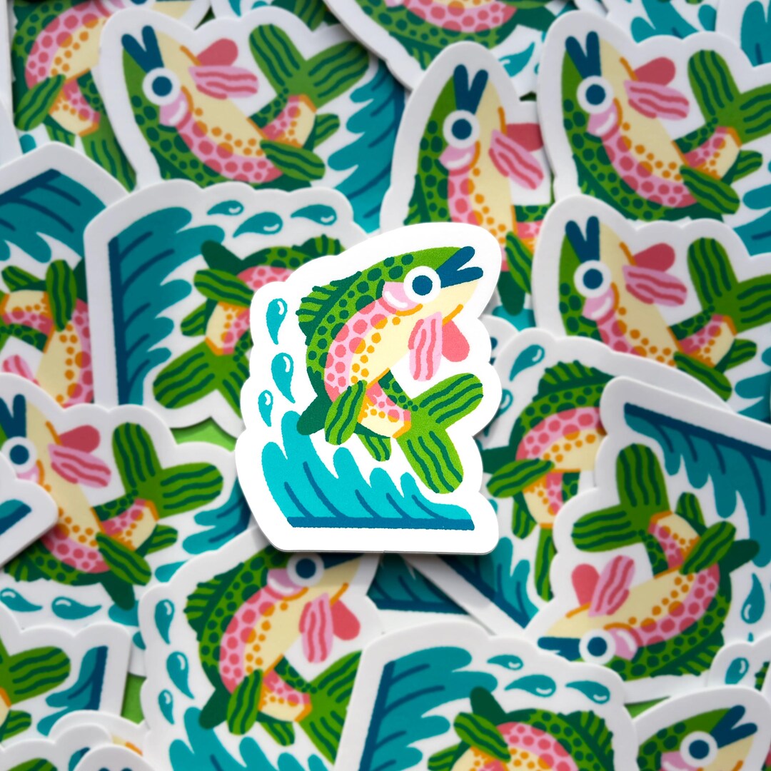 Fish Out of Water - Illustration Nature Vinyl Sticker - Etsy