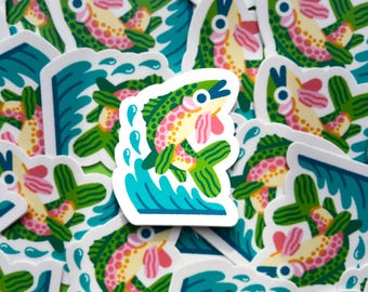 Fish Out of Water - Illustration Nature Vinyl Sticker