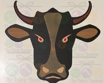 Fichier découpé au laser Bull, fichier numérique svg dxf eps ai, décoration intérieure DIY, téléchargement instantané, fichier laser Farmhouse Wall Art