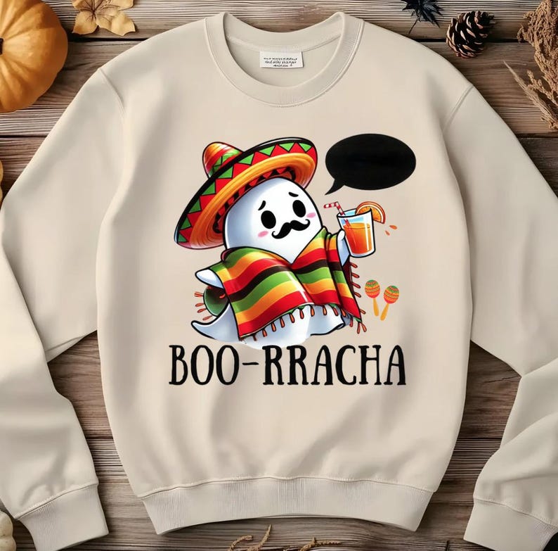 Boo-rracha PNG – Funny Hispanic Ghost With Drink | Halloween Digital ...