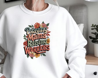 Praying Mama Raising Warriors PNG | Christian Mom Design (Digital Download)