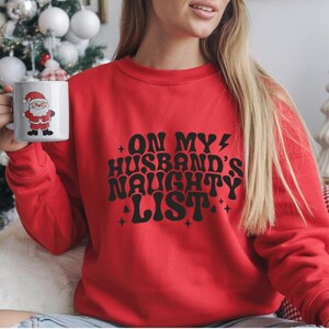 Auf der ungezogenen Liste meines Mannes PNG | Lustige Weihnachten Digitaler Download | Urlaub Humor für Shirts, Tassen, Sweatshirts & Wall Art