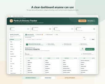 Custom Pantry and Grocery Tracker HTML App | Printable Shopping List | Digital Download