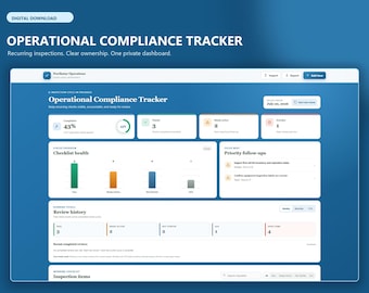 Operational Compliance Tracker, Inspection Dashboard (Digital Template)