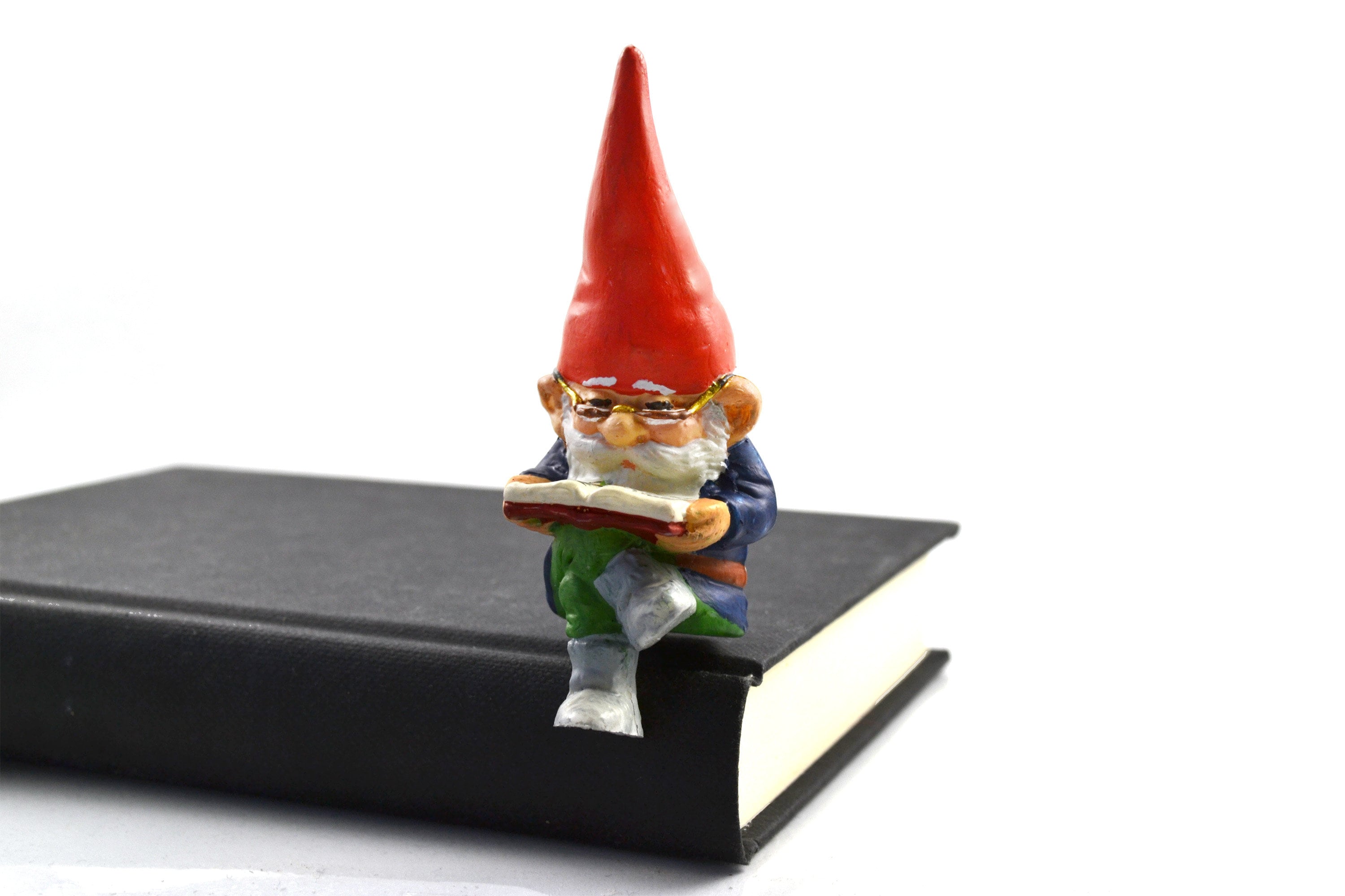 Reading Gnome Figurine Handmade Miniature Terrarium Gnome Etsy