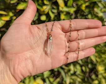 Real Gold Plated Natural Quartz Necklace