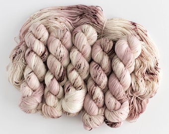 Fingering Superwash Merino Nylon Sock Yarn Tonal Hand Dyed Yarn Gift Set Sock Set TOASTED MAUVE